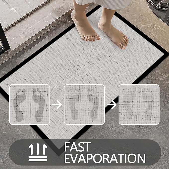 Ultra Thin Door Mat Indoor Entrance, 1/10 in Thin Door Mats for Inside Entry, Non-Slip Rubber Backing Washable Doormat, Fade Resistant, Absorbent, Low Profile Dirt Trapper, 30"X17"