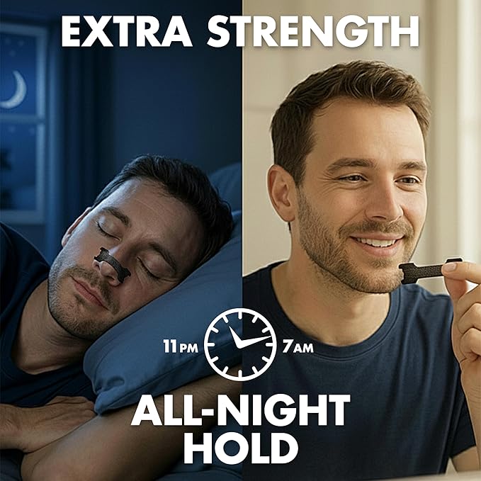 Sports Medica Nasal Strips for Snoring, Snoring Solution Nose Strips for Breathing Support, Comfortable Strong-Adhesive Tape for Better Sleep and Night Time Relief, 30 Count