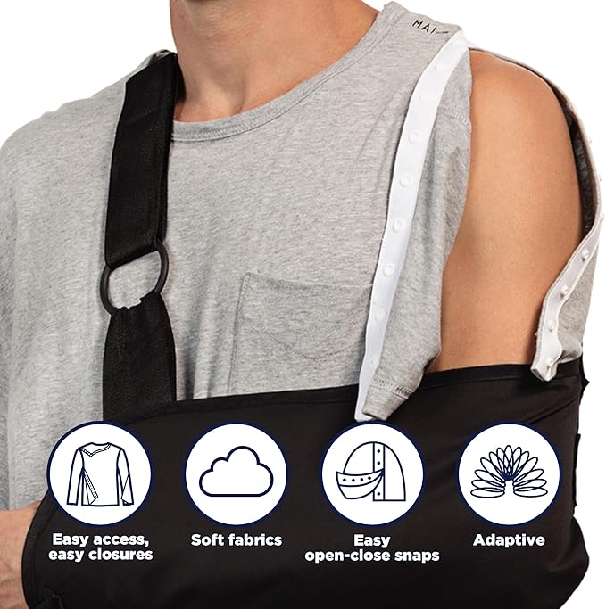MAI We Care Post Shoulder Surgery Shirts for Men - Tear Away Recovery Apparel, Premium Chemotherapy Clothing