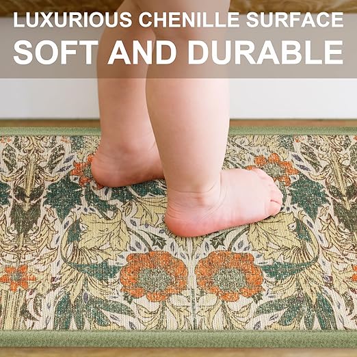 Non Slip Stair Treads for Wooden Steps Indoor, Sage Green, 15pcs, 30"X8", Soft Carpet Mat, Machine Washable Boho Carpet Treads with Reusable Adhesive Backing, Safety Stair Tread for Dog, Kid, Elder