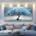 FUHAIHUA Canvas Wall Decor For Living Room Wall Art For Bedroom Large Size Office Decorations Blue Tree Paintings Abstract Wall Pictures Artworks ReadyTo Hang Dormitory Home Decoration 20"X40"