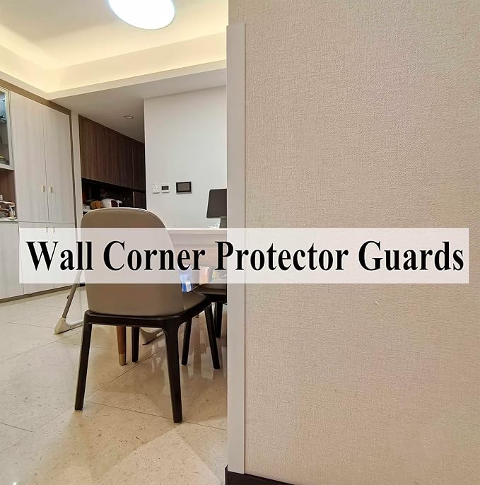 Wall Corner Protector PVC Self-Adhesive Guards for Furniture, Cabinet Edge Protection (White, 1.18“X 48”-12Pcs)