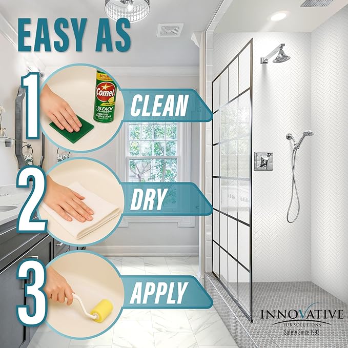 Tub Guard Anti Slip Shower and Tub Grip Coating - Environmentally Friendly Fast Drying - White