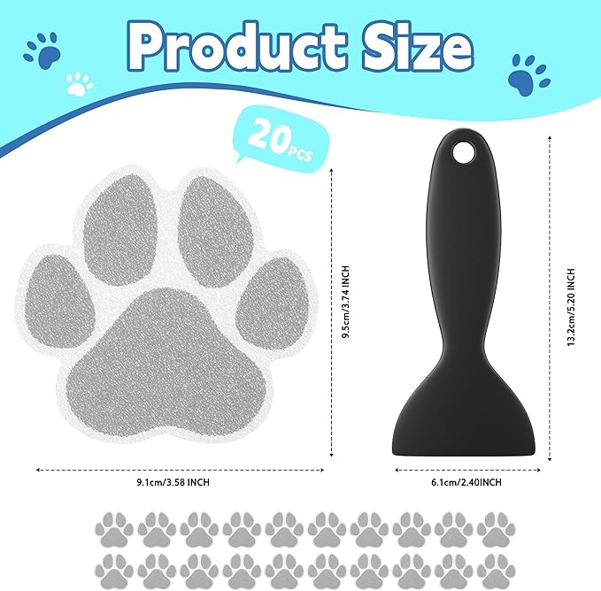 20 PCS Original Non-Slip Bathtub Stickers, Large Safety Bathroom Tubs Showers Treads Adhesive Decals with Scraper
