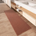 AMOAMI Upgraded Waffle Runner Rug Super Absorbent Non Slip Bath Mats for Bathroom Machine Washable Bathroom Runner Rug with Tassels, Ideal for Hallway Bedroom Laundry Room, Dirty Orange, 16" x 46"
