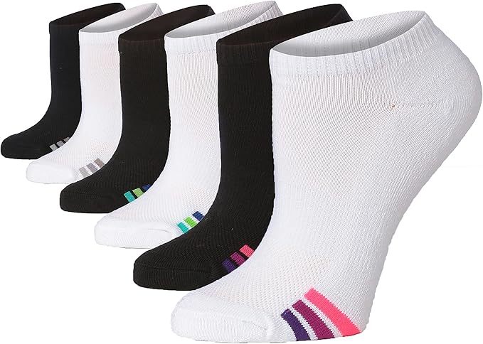 Tipi Toe Women’s 6-Pack Athletic Cushioned Running Ankle Socks – Soft, Breathable Fabric with Arch Support for Comfort