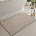AMOAMI Bath Mat Non Slip Super Absorbent Quick Dry Bath Mats for Bathroom Floor Rubber Backing Washable Bathroom Rugs Modern Woven Jacquard Mat, Beside Tub Bath Rugs, 17" x 24", Brown