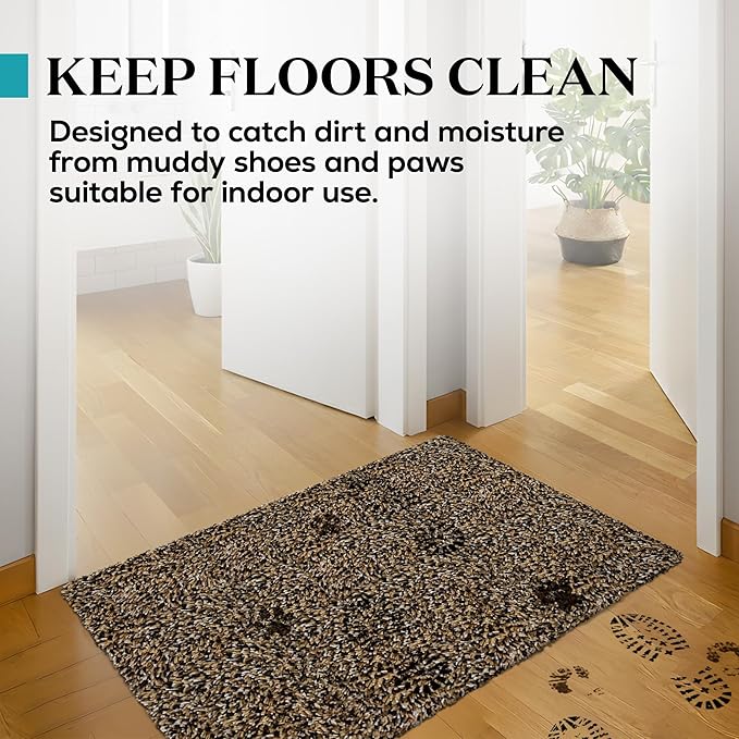 Premium Microfiber Indoor Door Mat – 24"x36" Washable Entry Mat, Non-Slip, Waterproof Backing, Super Absorbent, Low Profile Entryway Doormat for Indoor Entrance