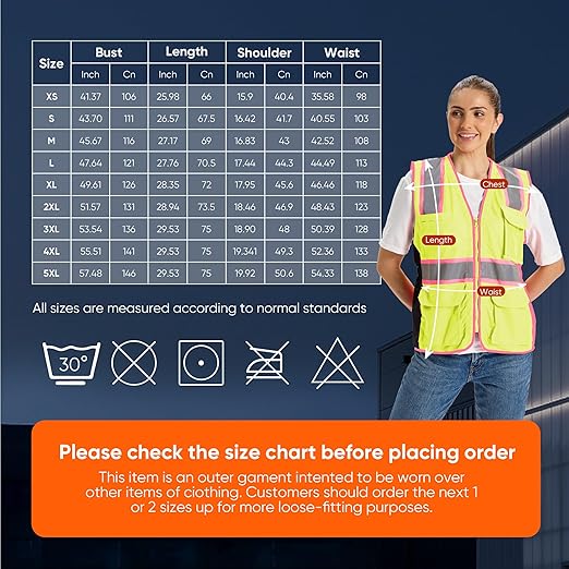 Hi Vis Safety Vest for Women,Working Drawstring Waist Construction Vest with Pockets and Zipper,Womens Safety Vest,ANSI Type R Class2