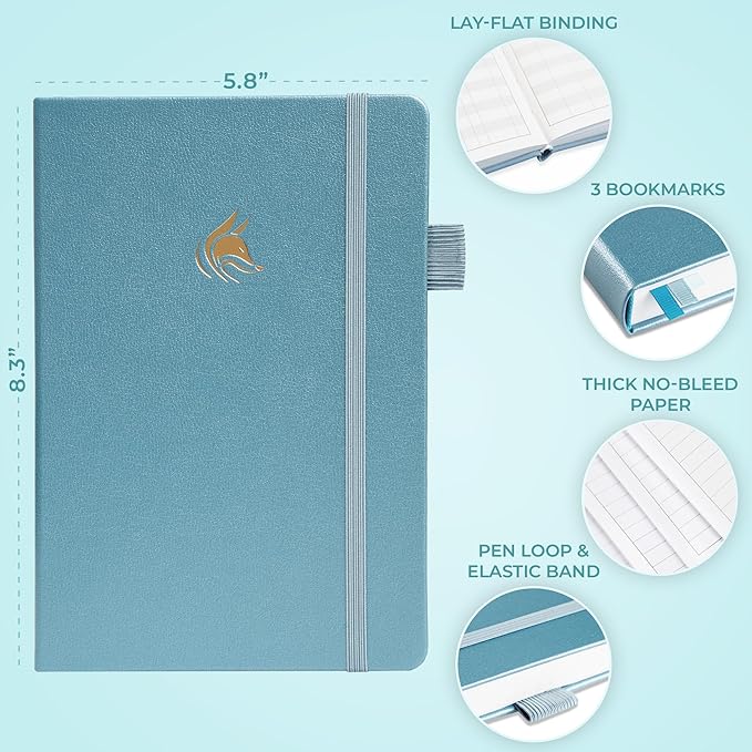 Clever Fox Dated Planner Premium 2026 – Weekly Agenda for Planning & Time Management –Notebook with Habit Tracker & To-do List (Aquamarine)