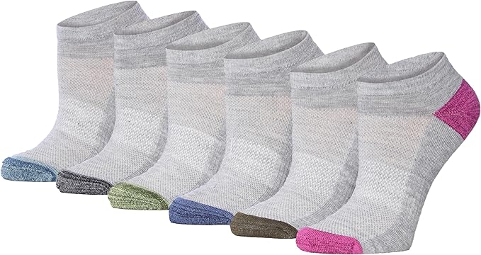 Tipi Toe Women’s 6-Pack Athletic Cushioned Running Ankle Socks – Soft, Breathable Fabric with Arch Support for Comfort