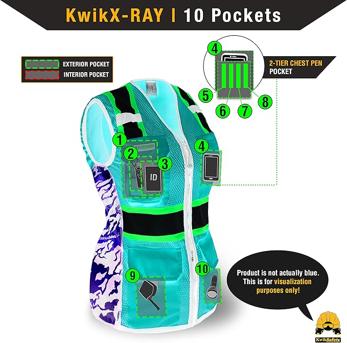 KwikSafety - Charlotte, NC - FIRST LADY Safety Vest for Women, High Visibility Reflective Strips, Meets ANSI & OSHA