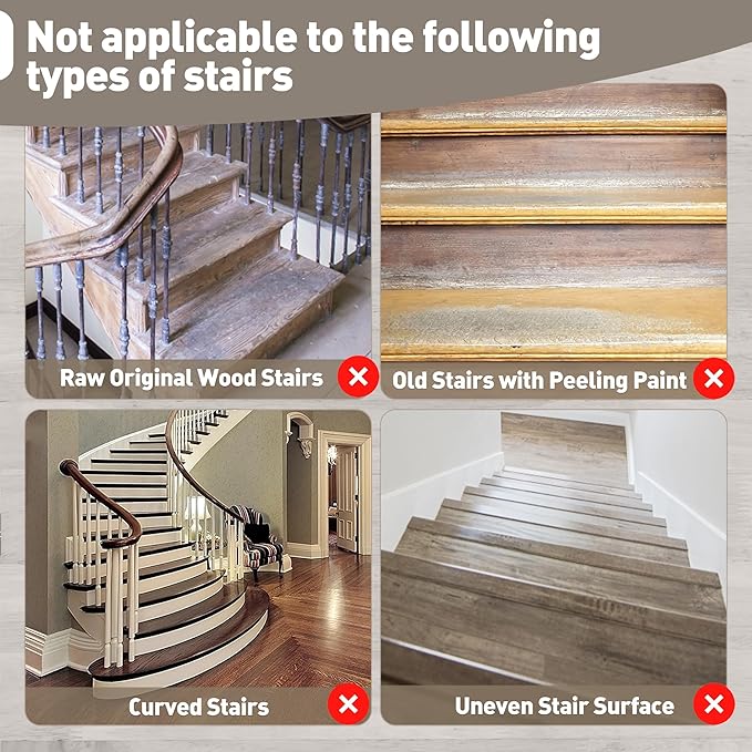 PURE ERA Carpet Stair Treads Ultra Plush 8" X 30" Soft Indoor Stair Protectors Pet-Friendly Non-Slip Skid Resistant Tape Free Washable Reusable(14 Pieces, Cream Gray)
