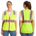 Hi Vis Safety Vest for Women,Working Drawstring Waist Construction Vest with Pockets and Zipper,Womens Safety Vest,ANSI Type R Class2