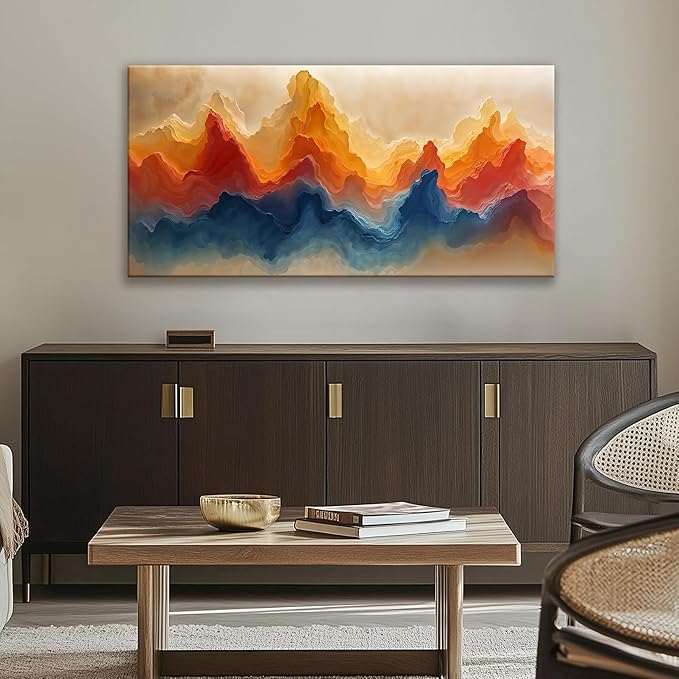 Suconvng Abstract Wall Art For Living Room Maximalist Canvas Wall Art Decor Prints Colorful Modern Abstract Wall Decor Painting Picture For Bedroom Office Home Wall Decoration Ready To Hang 24" × 48"