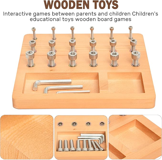 Wooden Pegboard for Finger Dexterity, Finger Strength Trainer for Grip Strength Training for Fingers, Wrists, and Hands for Home, Office, Gym, Climbing, Athletes, Musicians, and Therapy