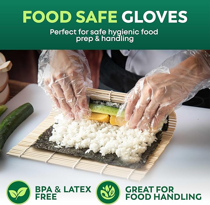 Keppi Disposable Gloves - BPA & Latex Free - Gloves Disposable Latex Free - For Food Handling - Food Safe - For Cooking