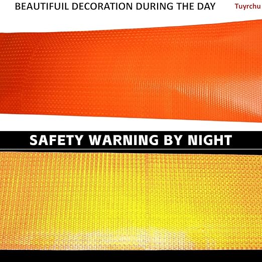 Industrial Reflective Tape Orange 8 inch Wide, Outdoor Waterproof Hazard Conspicuity Safety Warning Marking Tape (10 feet)