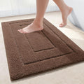 Buganda Bathroom Rugs, 30" x 20", Soft and Absorbent Microfiber Bath Rugs, Non-Slip Shaggy Shower Carpet, Machine Wash Dry Bath Mats for Bathroom Floor, Tub and Shower, Brown