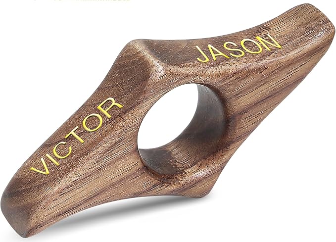 Personalized Walnut Page Holder With 3D Metal Letters, Smooth Finish Wood Thumb Holder for Reading, Customizable Reader Gifts & Accessories, Ideal for Book Lovers (Mini)