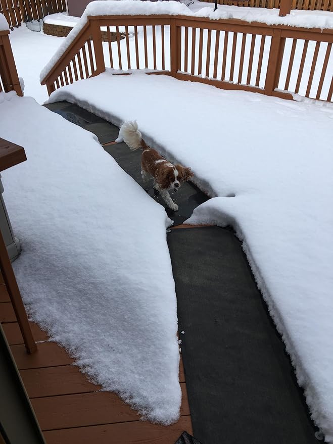 HeatTrak Heated Snow Melting Mats - Heated Outdoor Mats for Walkways - Electric Snow Melting Mats for Decks and Sidewalks - Trusted No-Slip Snow and Ice Melt Heated Sidewalk Mat (20” x 60")