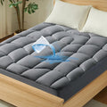 Unikome King Mattress Pad Waterproof, Ergonomic Quilted Mattress Topper for Back Pain Relief – Breathable Bed Cover with Deep Pocket (Fits 8-21 Inches), Noiseless & Machine Washable (Grey, 78x80)