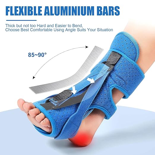 Plantar Fasciitis Night Splint-Upgrade 3 Adjustable Planter Facetious Relief Brace,Plantar Fasciitis Relief Women Men Straps,Support Relief Foot Drop Achilles Tendonitis Day Night(Blue-2PC)