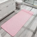 Bath Mat,Ultra Thin Bathroom Runner Rugs,Large Bath Mats for Bathroom,Quick Dry,Non-Slip,Machine Washable,Low Pile,Bath Rug,Shower Outside,Sink,Home Decor Accessories.Pink,1'5"x4'11"（17x59inch）