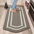 COSY HOMEER Long Kitchen Floor Mats for in Front of Sink Super Absorbent Kitchen Rugs and Mats 24"x48" Non-Skid Kitchen Mat Standing Mat Washable,Polypropylene,Brown,Frame