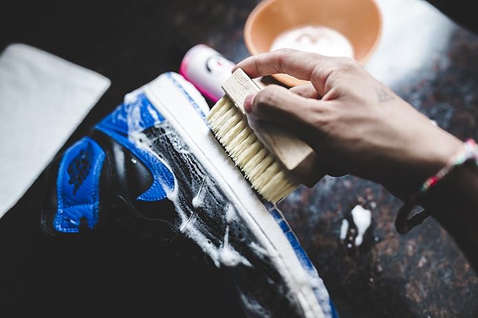 Pink Miracle Shoe Cleaner Kit with Bottle and Brush For Fabric Cleaner For Leather, Whites, Suede and Nubuck Sneakers