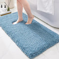 Bathroom Rugs 70x24, Ultra Thick Shaggy Soft Microfiber Absorbent Bath Rug, High Density Foam Latex Non Slip Backing, Machine Washable Bath Mats for Bathroom Floor & Sink, Blue