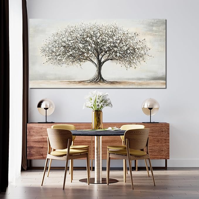 AIXMGSJS Canvas Wall Art Decor Canvas Art Decor Tree of Life Art Modern Black and White Wall Art Prints Large Artwork for Walls Pictures for Living Room for Bedroom Office Wall Decor 24" X 48"