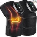 YUANBO Cordless Electric Heated Knee Massager, 3-in-1 Heated Knee Massager with Heat for Knee Elbow Shoulder Wrap with 3 Vibration & Heating Modes (2 Pack)