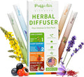 PUFFIAIR Balanced Routine Quad Herbal Diffuser Pen Set | Energy Relax Calm Blends | Green Brown Orange Blue | 4 Count