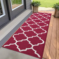 OLANLY Indoor Door Mat, 47x20, Non-Slip Absorbent Resist Dirt Entrance Mat, Washable Low-Profile Inside Floor Doormats for Entryway, Red