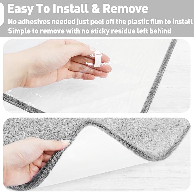 PURE ERA Carpet Stair Treads Ultra Plush 8" X 30" Soft Indoor Stair Protectors Pet-Friendly Non-Slip Skid Resistant Tape Free Washable Reusable (2 Pieces,Grey)