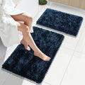 Yimobra Bathroom Rug Set 2 Piece, Luxury Shaggy Bath Mat Set with Non Slip Backing, Ultra Soft & Absorbent Mats for Bathroom Floor, Machine Washable, 31.5"x20"+24"x17", Blue