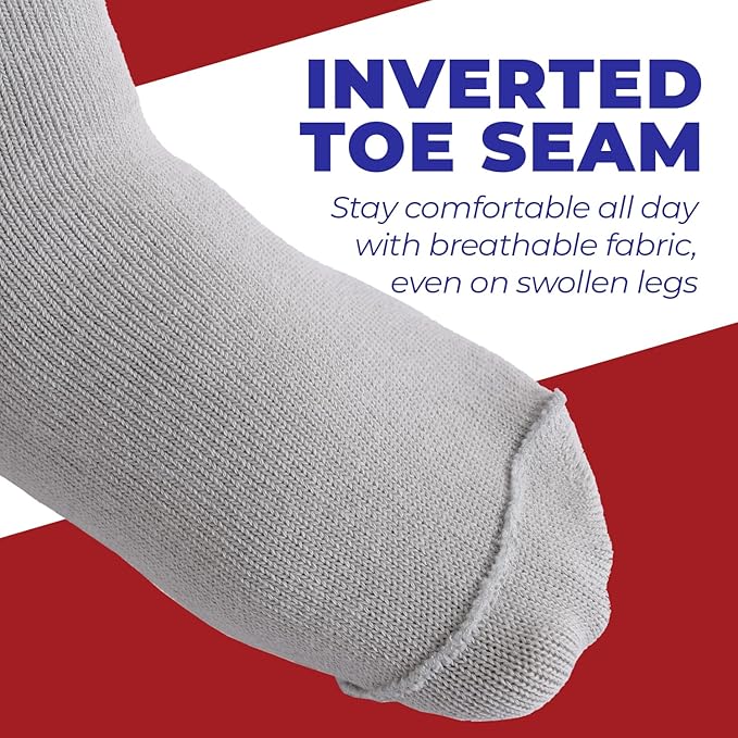 FORTIVO 2 Pairs Extra Wide Socks For Swollen Feet, Non-Slip Hospital and Diabetic Socks for Men and Women