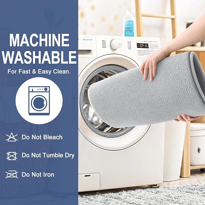 OLANLY Thick Memory Foam Bath Mat Rug 44x24, Extra Soft Absorbent Bathroom Rug, Quick Dry Bath Mats, Non-Slip, Machine Washable Carpet for Bathroom, Tub and Shower, Home Decor Accessories, Light Grey
