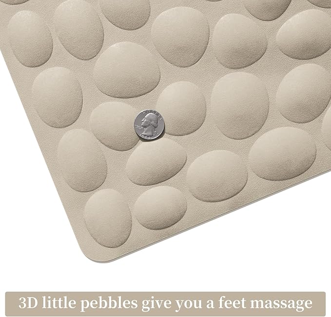 OTHWAY Bathtub Mat Non Slip, Rubber Bath Mat for Kids for Baby, 16x31.5 inch Large Bath Mats for Bathroom Tub with Strong Suction Cups (Brown)