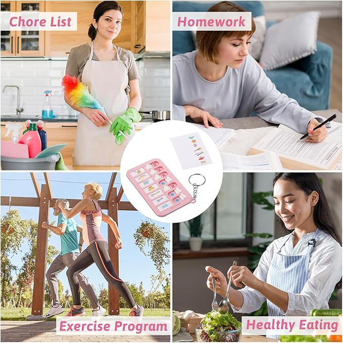 3Pcs Reminder Board, Portable Visual Schedule Keychain, ADHD Tools for Kids for Daily Weekly Planning Memo Checklist Boards