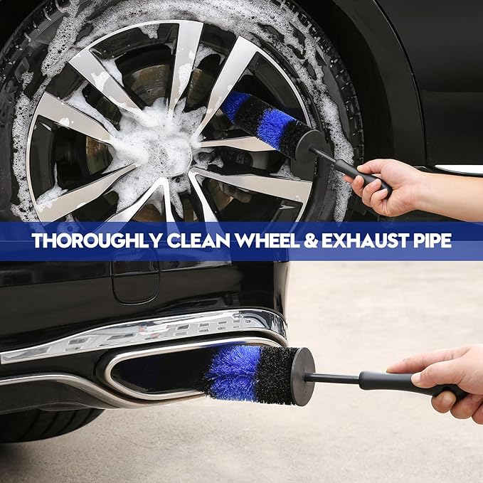 42Pcs Car Detailing Kit, Car Detailing Brush Set, Car Wash Cleaning Kit, Car Detailing Brushes, Professional Car Care Kit for Interior Exterior Wheels, Blue