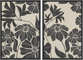 MUDECOR Framed Canvas Print Wall Art Monochrome Floral Botanical Black and White Illustrations Modern Art Decorative Bohemian Colorful Chic for Living Room, Bedroom, Office - 24"x36"x2 Black