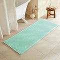 Waffle Runner Rug Bathroom, Long Boho Bathroom Rugs Non Slip Washable Super Absorbent Quick Dry Cute Bath Mat Farmhouse Bath Decor, 60"x24" Aqua Blue