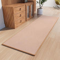 Runner Rug with Non Slip Rubber Backing, Washable Soft Floor Carpet for Kitchen, Hallway, Entryway Indoor, Bedroom, Laundry, Low Pile Area Rugs, Solid Color with Pointillism Style (Camel, 2' * 8')