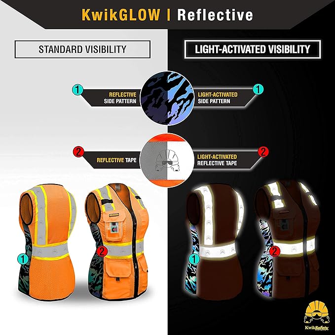 KwikSafety - Charlotte, NC - FIRST LADY Safety Vest for Women, High Visibility Reflective Strips, Meets ANSI & OSHA
