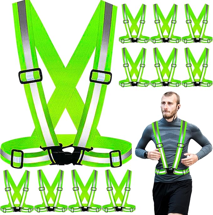 PeerBasics Safety Vests Bulk Pack - Reflective High Visibility, Men Women, Mesh (US, Alpha, One Size, Regular, Regular, Lime)