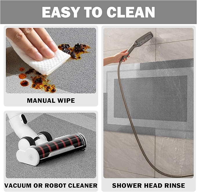 Non Slip Long Bathroom Runner Rug Bath Mat, Rubber Backing Ultra Thin Bathroom Rugs Fit Under Door Quick Dry Super Absorbent Washable Shower Mat for Bathtub Sink Floor, Grey 17"x59"