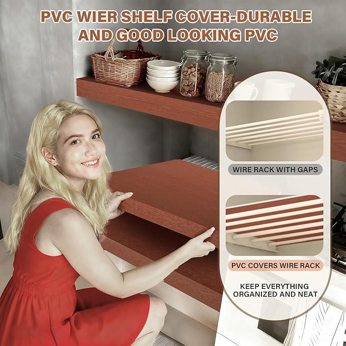 Wire Rack Covers, 30*16 Inch Shelf Covers for wire Shelving, Easy to Cut Closet Wires Shelf Cover-0.31 inch Thick(Not Wood) Moisture Resistant Durable Shelves Cover, Easy Install for Pantry, Kitchen