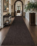 Color&Geometry Door Mat 2'2"x7'11" Runner Rug with Rubber Backing, Non Slip Washable Hallway Kitchen, Carpet Runners for Hallway Living Room Bedroom, Brown (Rolled-up NO Creases)